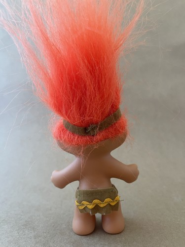 Vintage Russ Troll orange Haare Indianer Cherokee Indianer 3 Zoll - Bild 2 von 5