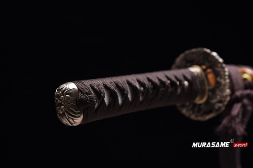 MURASAME Wakizashi Sword Clay Tempered T10 Steel Real Hamon Very Sharp Dragon - Picture 4 of 13