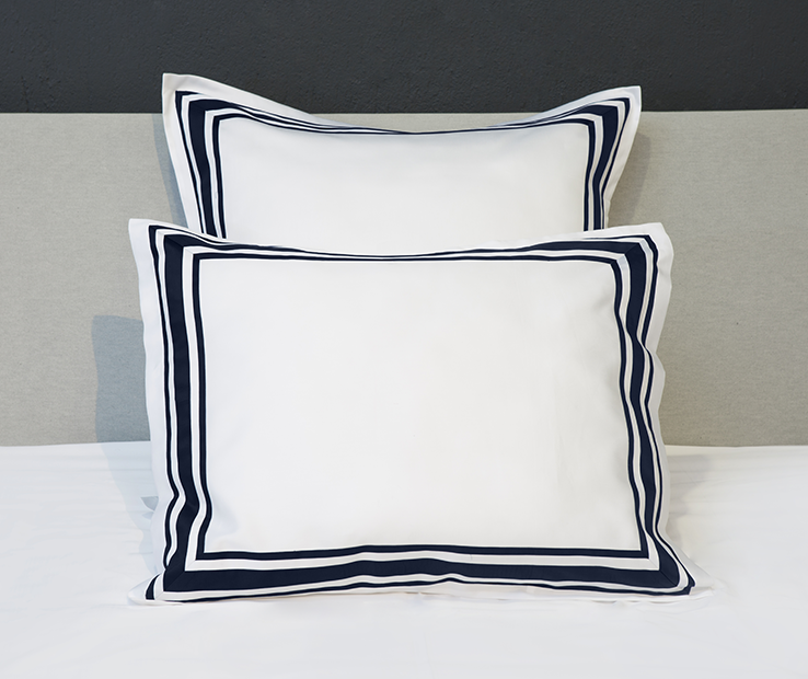 Signoria Firenze Tivoli Euro Taie - Weiß Blau Foncé Signoria Firenze Tivoli Euro Taie - Weiß Blau Foncé
