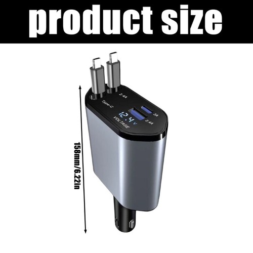 120W Ładowarki samochodowe Aluminium Podwójne porty typu C Ładowarki samochodowe Adapter do szybkiego - Zdjęcie 8 z 8