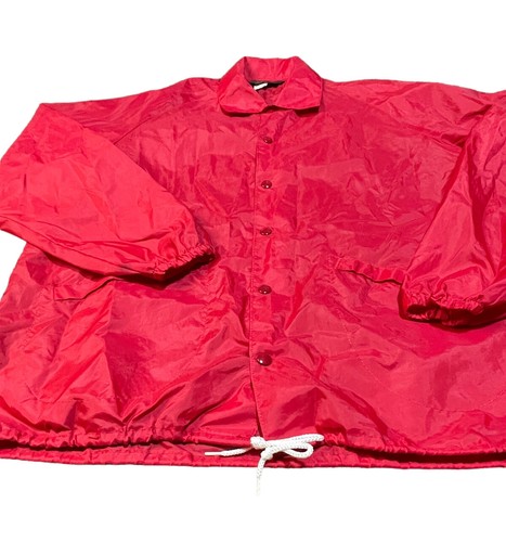 Giacca a vento vintage Dunbrooke Pla-Jac rossa SFODERATA pulsante a pressione taglia XL 48-50 USA - Foto 2 di 4