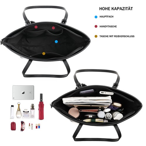 3-teiliges Shopper Handtaschen Geldbörse Damentaschen Set, Geschenke für Frauen - Bild 4 von 11