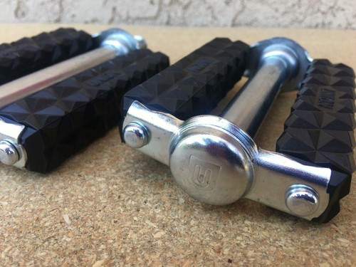 NEW 1/2" Classic UNION WAFFLE BLOCK Pedals for 1-piece Cranks Schwinn Old School - Picture 3 of 6