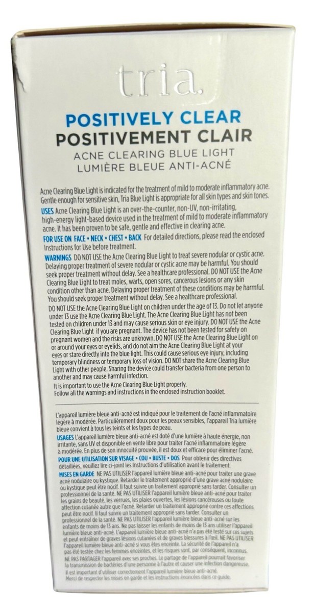 TRIA Positively Clear Acne Cleansing Blue Light w Cable FDA