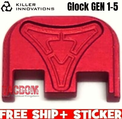 Killer Innovations Slide Upper Cover Rear Back Plate for Glok Gen 1 2 3 4 5 RED