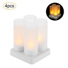 4pcs/set Rechargeable Flickering Flameless Candles Tealight Candles W2W6