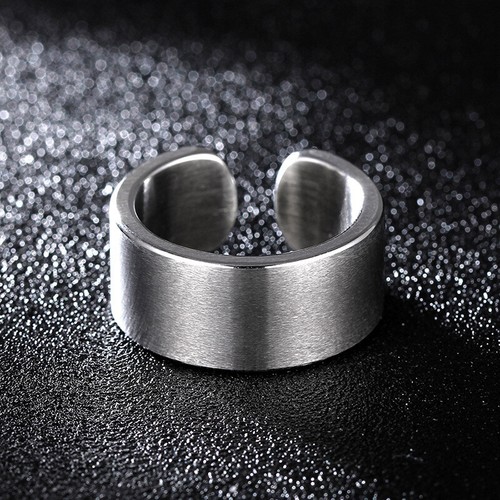 10mm Men's Women's Polished/Brushed Band Stainless Steel Silver Ring Size 6 7 8 - Picture 2 of 11