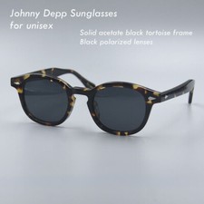 Men Black tortoise glasses women black polarized sunglasses Johnny Depp glasses