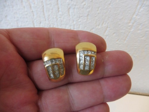 schöne Ohrringe / Clips mit Steinen , vergoldet , Pierre Lang - Bild 4 von 5