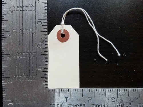 1000 MANILA INVENTORY SHIPPING HANG TAGS SIZE #1 WITH STRING 2 3/4"x 1 3/8" - Picture 11 of 12