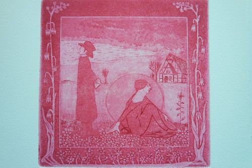 Aquatinta-Radierung „Heinrich und Martha Vogeler“, Original signiert T. Ehmke - Bild 1 von 4