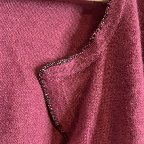 J. JILL Women's Small Open Front Burgundy Wool Blend Cardigan Sweater Casual - Picture 2 of 4