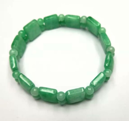 Nuevo Brazalete Moda Genuino Verde Claro Cuentas de Jade Estilo Bambú Mujeres - Imagen 2 de 6