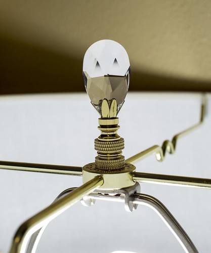 Stephanov Crystal Small Tear Drop Lamp Finial Polished Brass 2.5"h - Bild 4 von 8