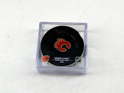 Calgary Flames vs Minnesota Wilds Game-Used Puck 02/17/16