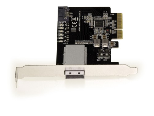 Pcie 2.0 4x 4 Ports SAS External SFF8088 +1 Port SATA - 6GB - Chipset JMB585 - Picture 2 of 3