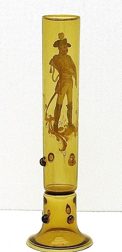 Hand Blown & Enamel Painted Bohemian Glass Pokal Cup Lipizzaner Rider 15 3/4" H - Picture 2 of 11