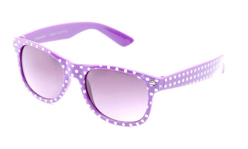 Girls Kids Horned Rim Sunglasses Classic Retro Polka Dots Style Youth Fun Size - Picture 3 of 15