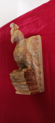 Mahogany Wooden Wall Hanging Peacock Parrot Bird Corbel Bracket Pair Sculpture - Picture 15 of 16