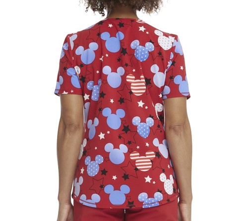Scrubstar Disney Size Large American Mickey Red V-Neck Print Scrub Top NWT - Picture 7 of 12