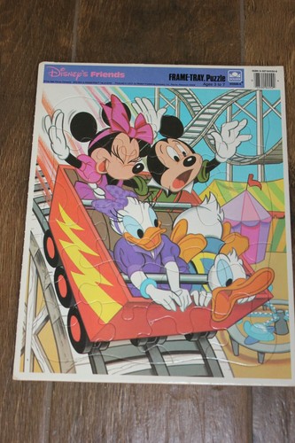 Vtg 2 Disney Golden Frame Tray Puzzles! Minnie n Me, Disney's Friends Mickey VG - Picture 2 of 5