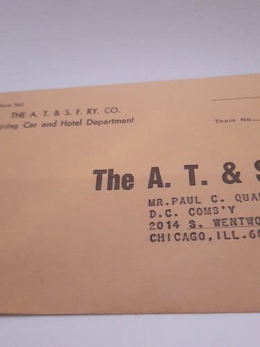 Vintage Railroad Company Envelopes Atchison, Topeka And Santa Fe RR Co. Unposted - Picture 7 of 7