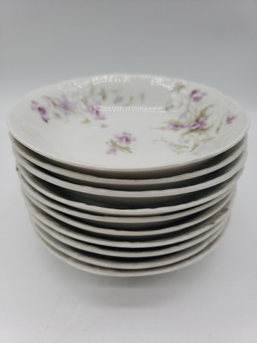 Theodore Haviland Limoges France Set of 10 Fruit Bowls 5" Purple - Picture 8 of 8