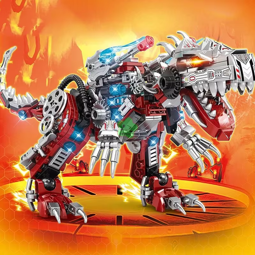 2IN1 Jurassic Mechanical Indominus Rex Dinosaur World Model Building Blocks City - Picture 5 of 12
