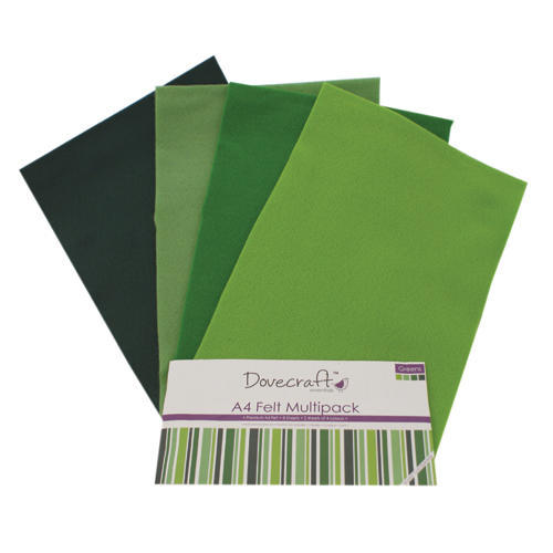 A4 Felt Sheets - Dovecraft - Pack 8 Sheets -Assorted Multipack Tonal Colours 2mm - Picture 4 of 9