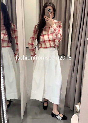 ZARA NEW WOMAN MID-RISE ZW COLL. CAPE MIDI SKIRT OYSTER ZARA NEW WOMAN MID-RISE ZW COLL. CAPE MIDI SKIRT OYSTER