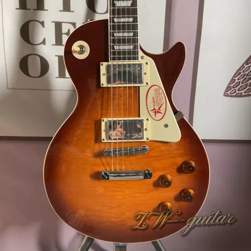 Honey Burst Lester LP Electric Guitar Flame Maple Top Mahogany Body 22 Fret Neck