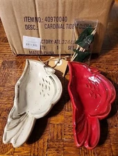 Cardinal Tidbit, dish's 5 1/2" x 3" | toothpick 3 1/4", Red/White