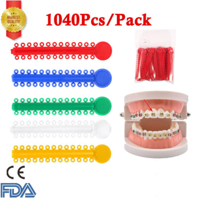 1040Pcs Orthodontic Bracket Elastic Ligature Ties Rubber Bands For Dental Braces