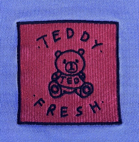 Teddy Fresh Pastell Farbblock lila pink gelb grün Hoodie Sweatshirt Large - Bild 16 von 17