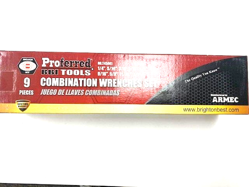 1/4 - 3/4 COMBINATION WRENCH SET 9 PIECE IN ROLL UP POUCH PROFERRED T45001 - Picture 5 of 6