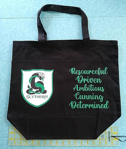 Harry Potter SLYTHERIN Canvas Tote Bag. Doppelseitig. - Bild 1 von 18