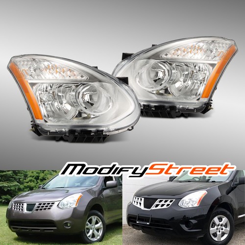 For 2008-2013 Nissan Rouge Clear Chrome Headlights Replacement Assembly Pair - Bild 1 von 6