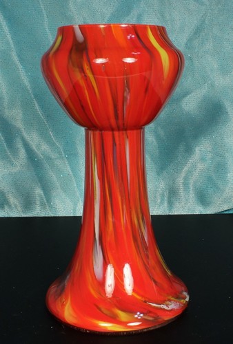 KRALIK HYACINTH Vase 1920s CZECH Art Deco Era Cased Spatter Art Glass 7 in FAB - Picture 5 of 16