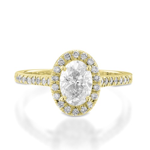 Anillo de compromiso de moissanita de 2 1/2 quilates corte ovalado D-F/VVS1 14K oro blanco talla 6 - Imagen 4 de 4