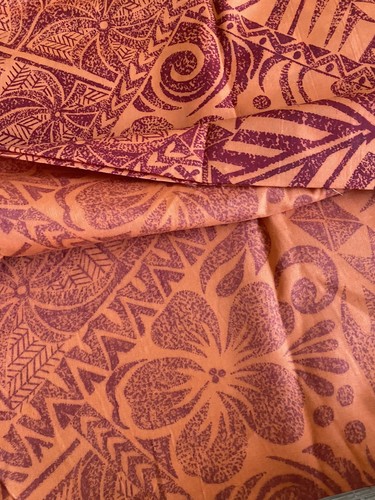 Orange Floral Tropical Print Fabric - Picture 2 of 4