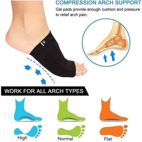 Almohadilla de gel para fascitis plantar soporte de arco de compresión manga tobillo pie urdimbre - Imagen 4 de 11