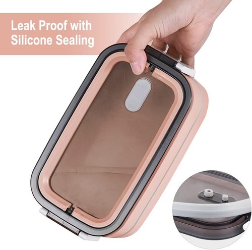 Lunch Box Adults Leak Proof 2 Layer Bento Snack Microwave Safe BPA-Free(Pink) - Bild 4 von 7