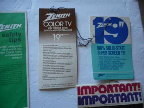 Vintage Group Of Zenith 19 Inch Color TV Manuals/ Antenna's Etc. As Shown. - Picture 11 of 21