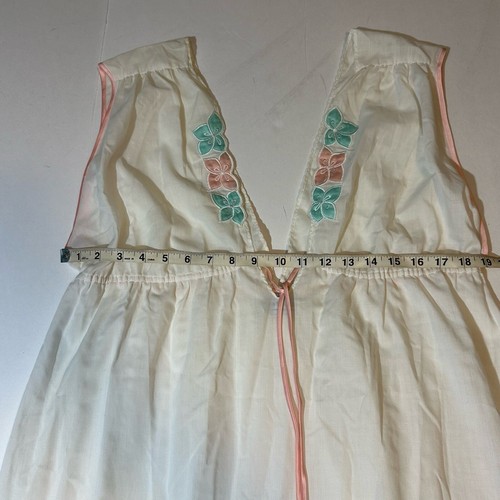 Vintage Natori Maxi Nightgown Gown & Robe Floral Appliqué Bridal Romantic Sz L - Picture 3 of 5