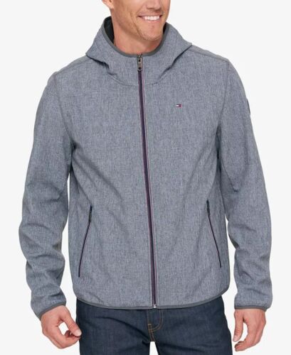 Tommy Hilfiger Herren Softshelljacke mit Kapuze - Grau - Medium