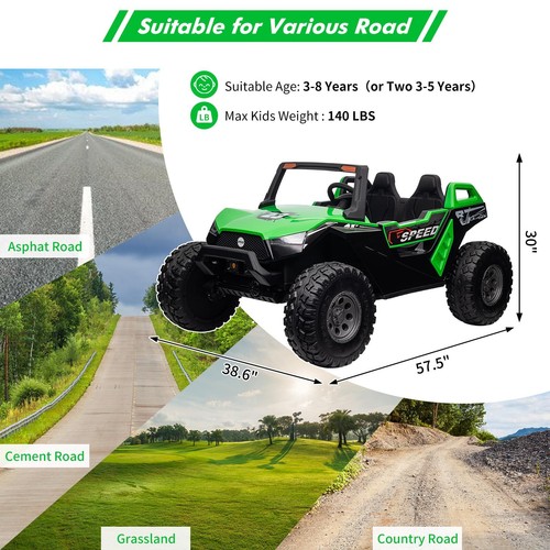 2 Seaters Ride On UTV with Remote, Music, Light 24V Ride Cars Toys for 2 Kids - Picture 16 of 23