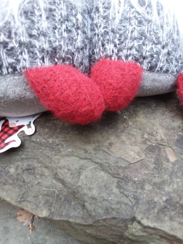 Knit Weighted Holiday Gnomes Hugging Each Other, New with Tag, Doorstop Decor - Picture 3 of 13