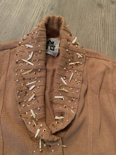 Vintage Storybook Strick HSN Pullover Perlen Akzente Gr. M NEU Old Stock Herbstpullover - Bild 2 von 7