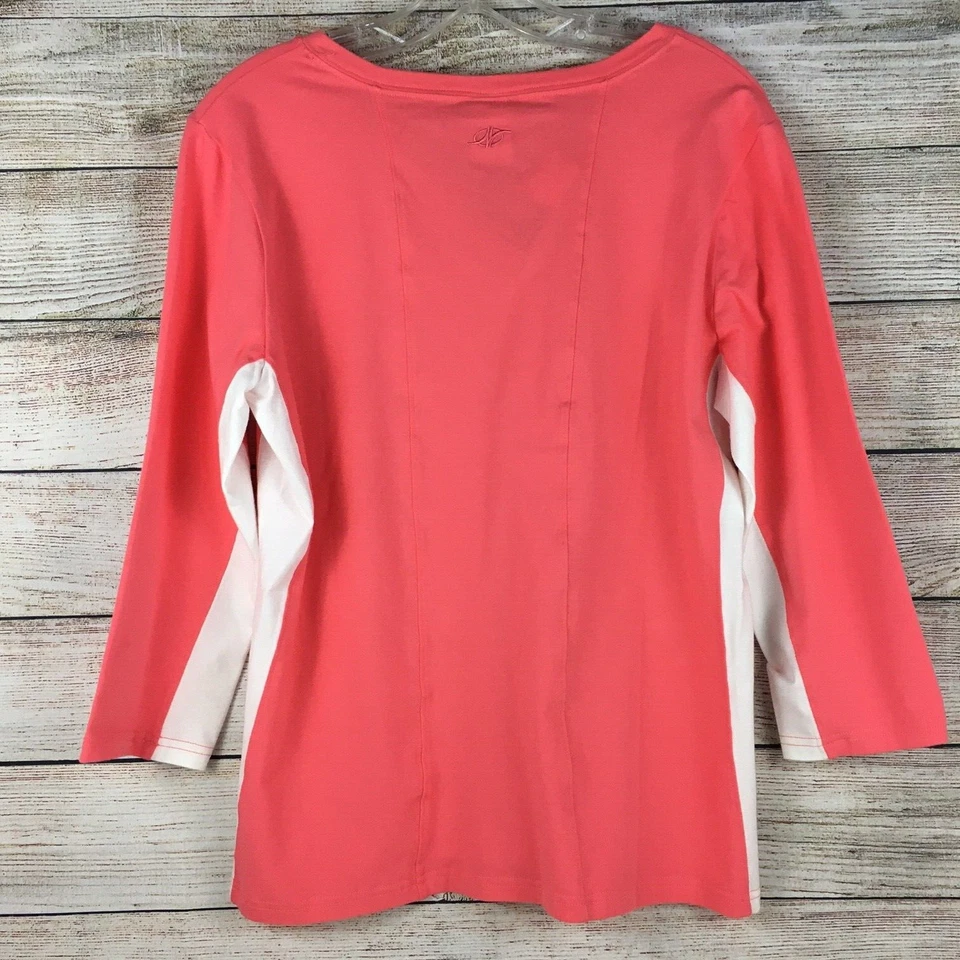 Top deportivo NordicTrack manga 3/4 cuello en V bloques de colores grande para mujer Foto 4 de 4