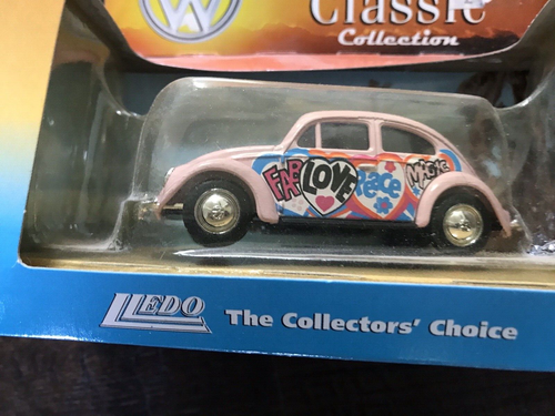 Lledo VW Volkswagon Beetle Peace Diecast Bug Custom Classic Pink England - Picture 2 of 5